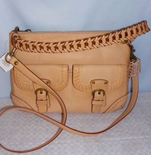 COACH NATURAL LEATHER POPPY WHIP STITCH HIPPIE 19013 NEW WITH TAG