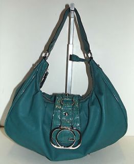 GUESS Turquoise Blue Pleated Hobo Shoulder Handbag