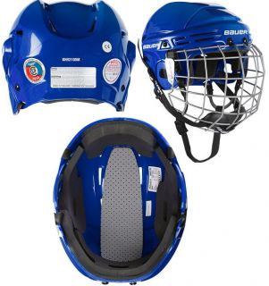 New Bauer 2100 Hockey Helmet w/ Face Cage   Blue
