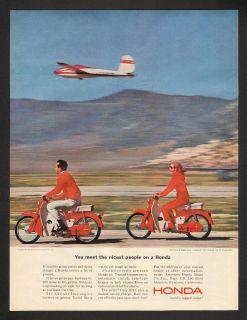 1964 Honda 50cc Scooter Motorcycle Racing Vtg. Print Ad