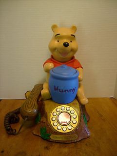   Winnie the Pooh Bear W/ Hunny Pot telephone, Disney 12 1/4 tall RB 3a