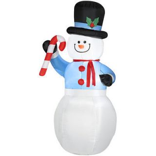 CHRISTMAS SNOWMAN WITH CANDY CANE AIRBLOWN INFLATABLE GEMMY 7 FT