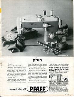 1963 Pfaff Model 260 Pfun Sewing Machine Ad