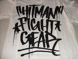 HITMAN FIGHT GEAR GRAFFITTI LOGO WHITE T SHIRT BJJ FIGHT MMA VALE TUDO 