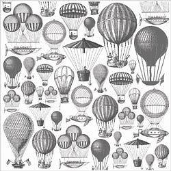   12x12 Scrapbook Acetate Hot Air Balloons PERIWINKLE Coll 1sht PS236