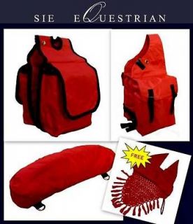   pcs Trail bag set with FREE EAR NET   Saddle Bag, Horn Bag, Cantle Bag