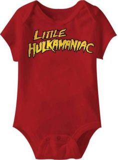 Hulk Hogan Little Hulkamaniac Red Baby Toddler Romper Onesie New