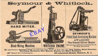 1891 SEYMOUR WHITLOCK BLIND MACHINE DOVETAIL MITER AD