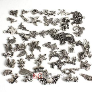 Hot sale Mixed Style Tibetan Silver Animal Zoo Charms Pendant To 