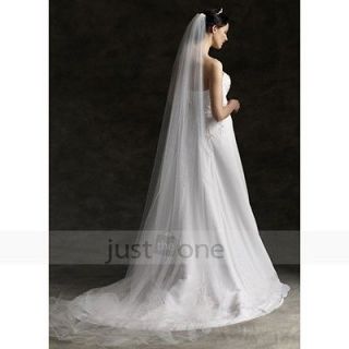   Pure White Wedding Cathedral Bridal Bridesmaid Veil Mantilla w/ Comb
