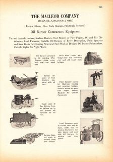 1927 The Macleod Co Cincinnati OH Ad Oil Burner Equipment Heaters Tar 