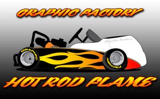 Hot Rod Flame Go Kart Graphic Body Decal Wrap Sticker