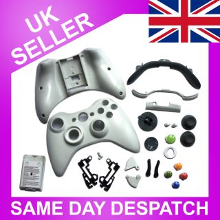 Complete Xbox 360 Wireless Controller Shell Replacement Kit WHITE 