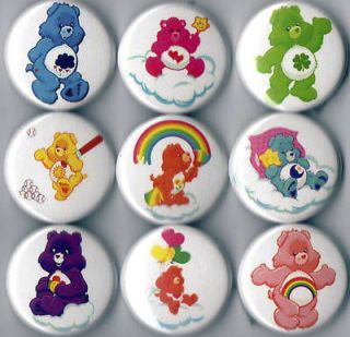 Care Bears 9 pins buttons badges bedtime grumpy cheer