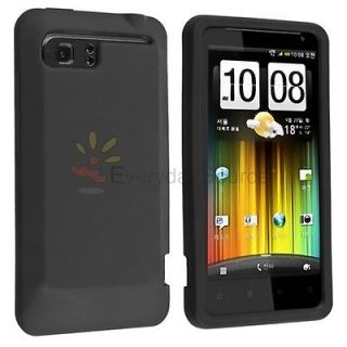 For HTC Vivid 4G AT&T Black Silicone Rubber Soft Skin Gel Cover Case