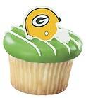 12 GREEN BAY PACKERS CUPCAKE TOPPER RINGS PARTY FAVORS DECORATION
