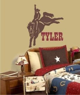   Western Horse Cowboy Vinyl Wall Decal   Match your quilt or bedding