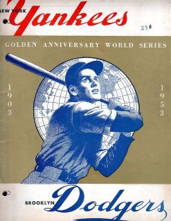 1953 OFFICIAL WORLD SERIES PROGRAM NY Yankees Vs Brooklyn Dodgers VG 