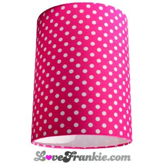 Pretty Hot Pink Polka Dot Fabric Lampshade 8 x 10 HANDMADE IN THE UK