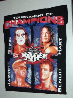 RARE WCW Wrestling 1999 Mayhem PPV Shirt Live Event Tournament Bret 