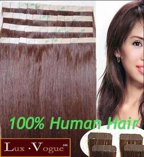 40pcs 100% Human Hair 3M Tape in Extensions Remy #33 (dark auburn) by 