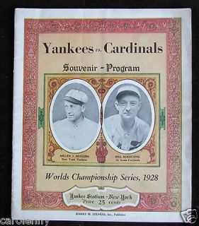   Yankees Cardinals World Series Program Ruth Gehrig Unscored VG/EX