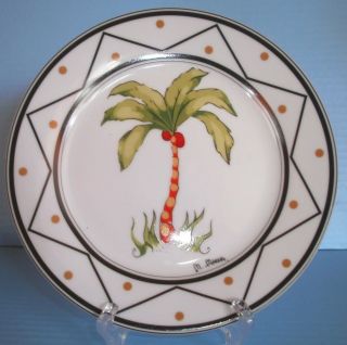 Godinger Palm Tree Salad Dessert Plates
