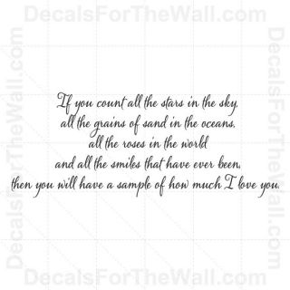Count the Stars I Love You Wall Decal Vinyl Art Sticker Quote 