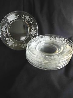 Fostoria Willowmere Luncheon/Salad Plates 7 1/2 *Etched Rose Pattern 