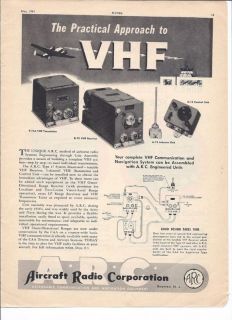 1947 ARC Aircraft Radio Corp VHF Radio Ad
