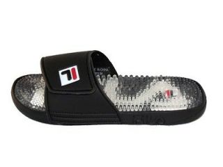 Fila Massaggio Black White Red Mens Slide Sandal With Velcro Nice 