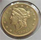 1904 USA 20 DOLLARS GOLD EAGLE COIN DOLLAR   AU++/UNC  SUPERB LUSTER