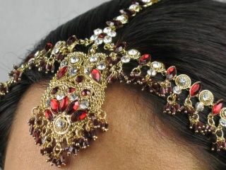 New Hair Band Matha Patti India Belly Dance Mahroon Jewelry Jewellery 