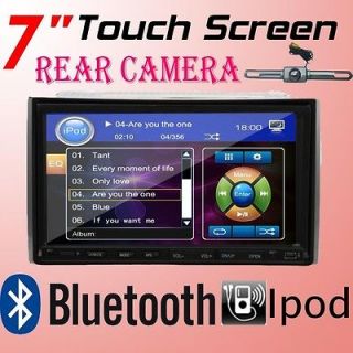 Free Cam+7 In dash Double Din Car CD DVD Player Stereo iPod BT USB SD 