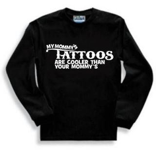 MY MOMMYS TATTOOS ARE COOLER INK KIDS YOUTH OR TODDLER TSHIRT BLACK 