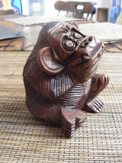 Wood fair trade Incense Holder / Burner Indonesian Ape / Monkey 