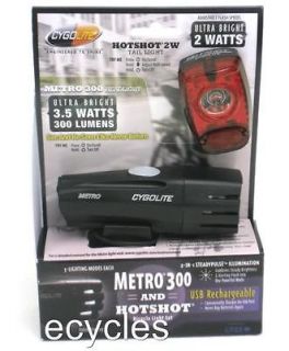 CygoLite Metro 300 and Hotshot Headlight and Taillight Set   NEW