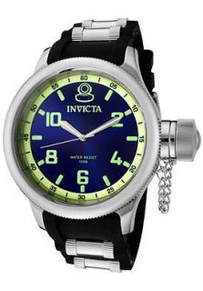 Invicta Watch 1434 Mens Russian Diver Blue Dial Black Polyurethane