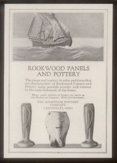 1920 Rookwood Pottery 3 vase & ship tile photo ad