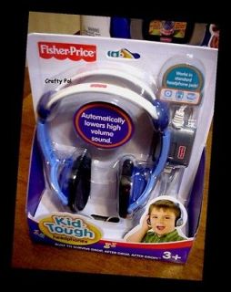 NEW BLUE KID TOUGH HEADPHONES FOR DVD PLAYER  OR IPOD COMPATIBLE
