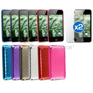   Hard Soft Skin Case Cover For iPod Touch 4 4th GEN Screen PROTECTOR