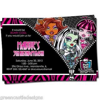 Monster High Invitation * Birthday Party Custom Invites Photo 4x6 or 