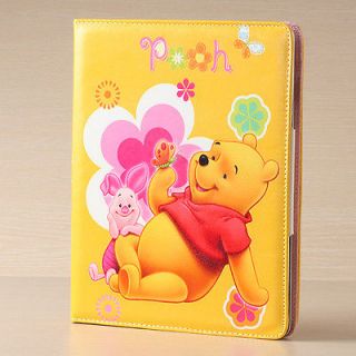 IPAD 2/3 Yellow PU Leather Cartoon Winnie The Pooh Piglet Smart Cover 