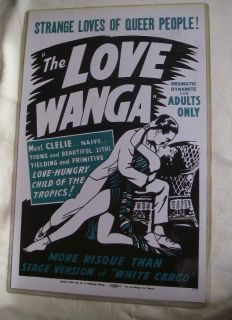 VINTAGE AD POSTER THE LOVE WANGA STRANGE LOVES OF QUEER PEOPLE PLASTIC 