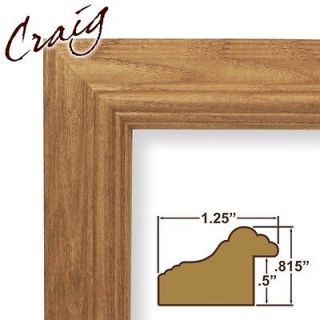 Picture Frame Natural Light Brown 1.25 Wide Complete New Wood Frame 