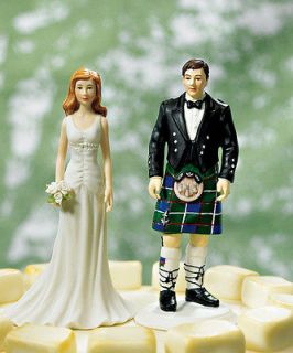 Groom in Kilt Irish Celtic Wedding Cake Topper Figurine
