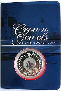 2002 Cook Islands Crown Jewels Silver Locket Coin   Perth Mint 1.5 