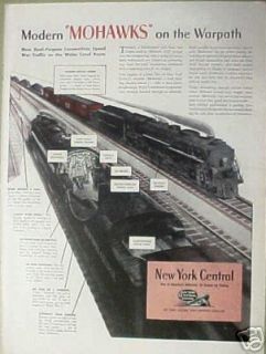1944 NY Central Railroad/Train MohawksOn the Warpath WWII War 