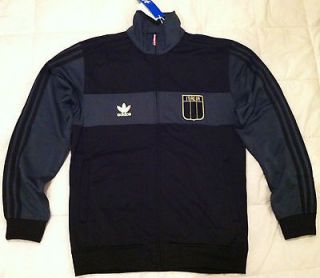 NEW ITALIA 7 Sportswear Jacket Fleece Gray / Black / Gold MEN Large $ 
