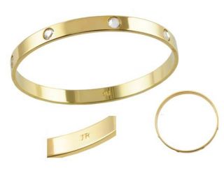 Joan Rivers Clear Cz Starlet Bangle Bracelet in 14KT Yellow Gold Ep